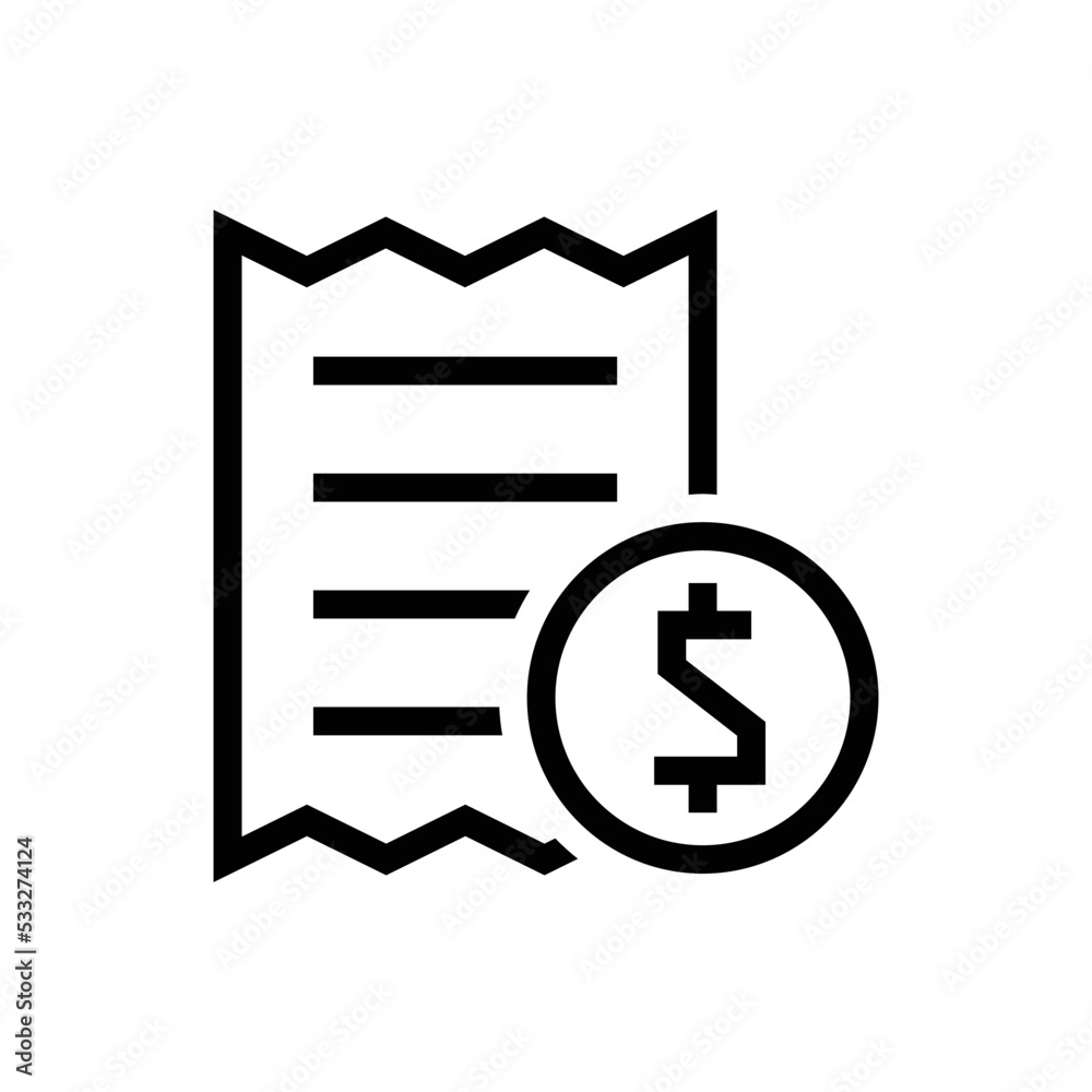 Shopping bill vector outline icon symbol design Shopping bill vector outline icon symbol design
