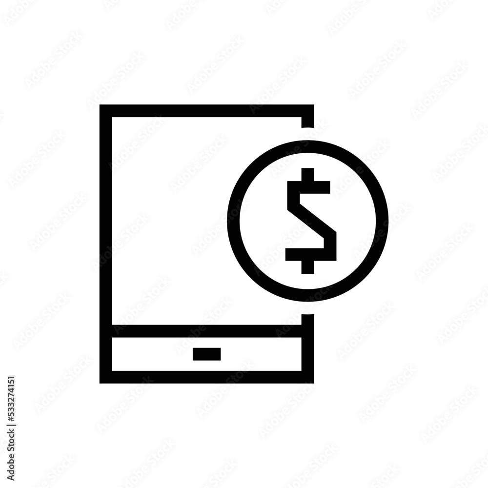 Mobile phone payment vector outline icon symbol design Mobile phone payment vector outline icon symbol design