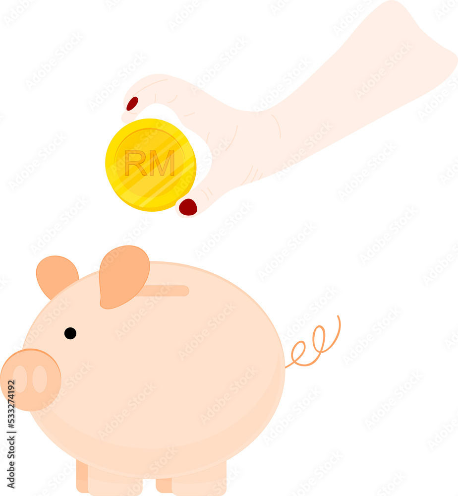 Fototapeta premium malaysian flag hand drawn,Malaysian ringgit hand drawn