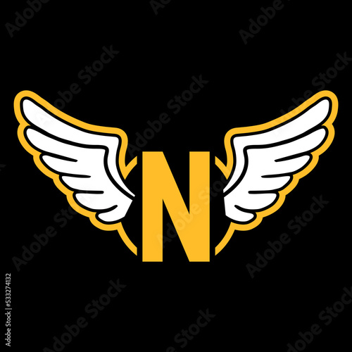 Letter N Wings Creative Business Logo