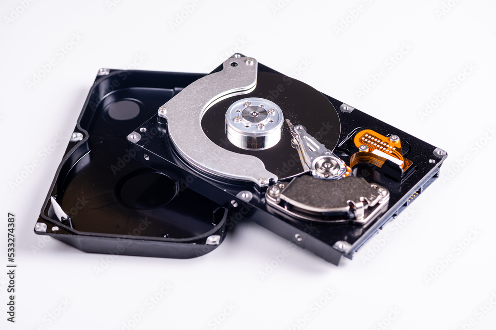 hard disk isolated on white background, with clipping path