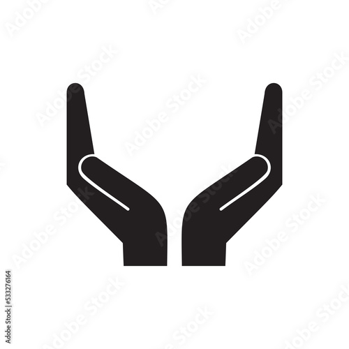 praying hand symbol icon logo illustration