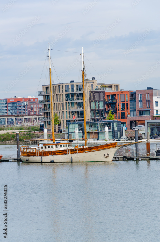 Dordrecht, Nederland - boats and yachts in Dordrecht harbour  