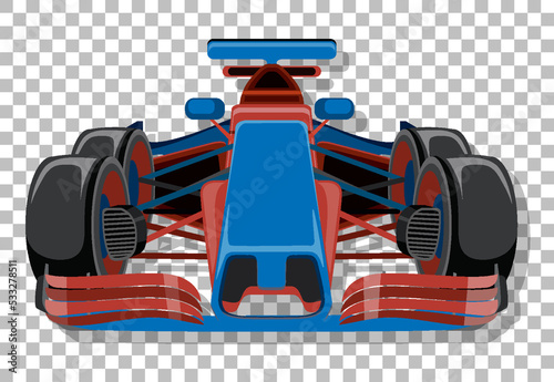 A racing car on grid background