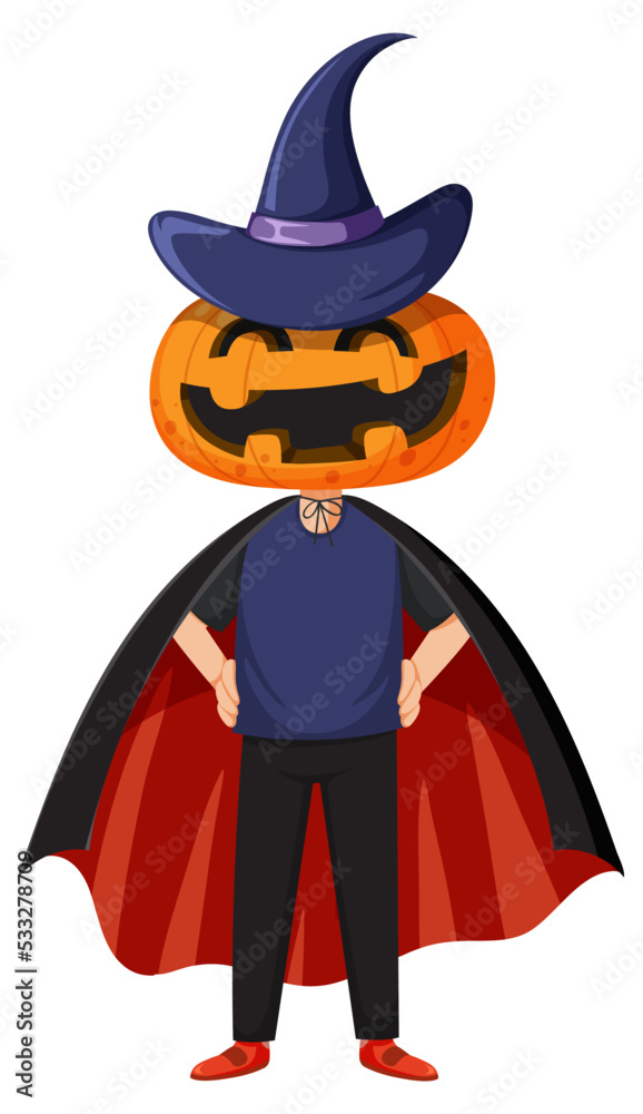 Cute boy wearing dracula outfit for halloween