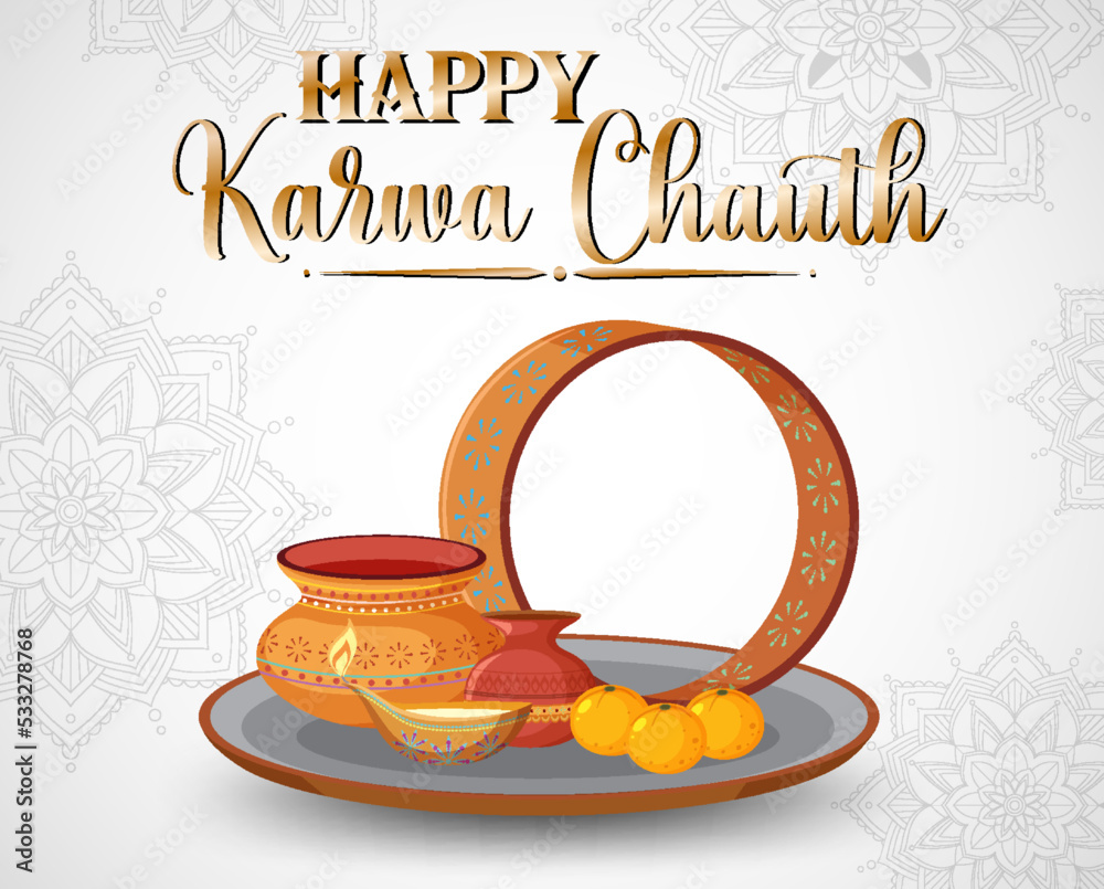 Happy Karva Chauth Banner Design Stock Vector | Adobe Stock