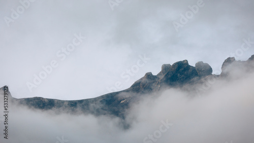 Extreme Close-up image of beautiful Mount Kinabalu, Sabah, Borneo