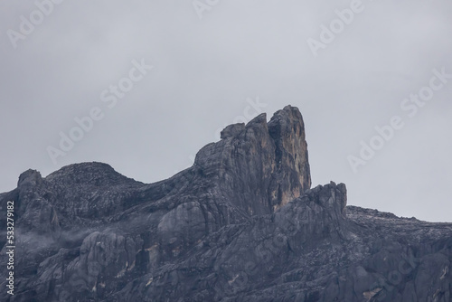 Extreme Close-up image of beautiful Mount Kinabalu  Sabah  Borneo