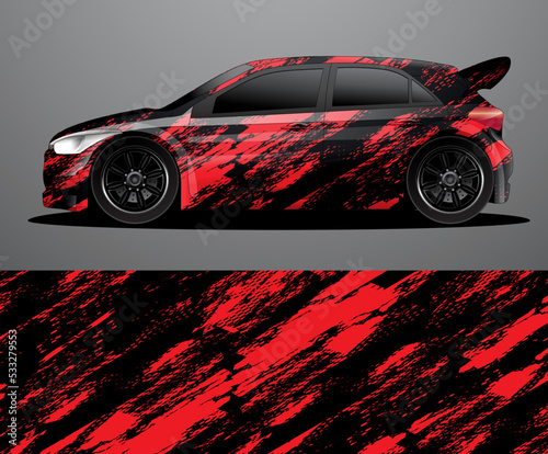 Rally car decal graphic wrap vector, abstract background