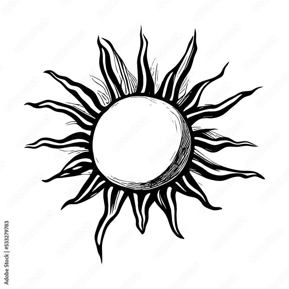 abstract sun shining brightly in the style of line art vector abstract sun shining brightly in the style of line art vector