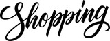 Word Shopping. Calligraphic element for business design, advertising, discount shopping and sale promotion. PNG file.