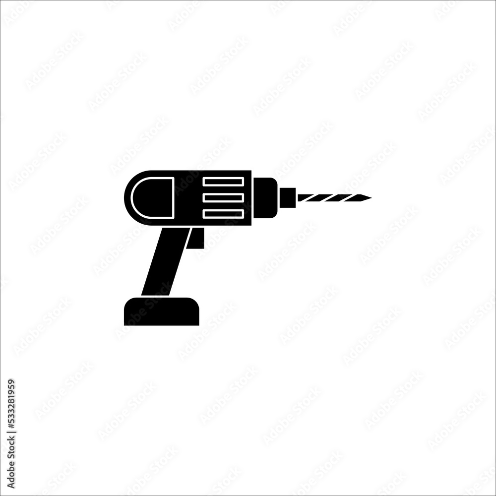 Screwdriver, power drill line icon, outline vector illustration sign, linear pictogram isolated on white background