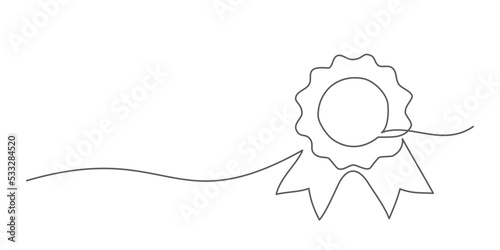 Award One line drawing. Concept for Reward, Victory, Award