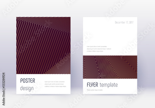 Minimalistic cover design template set. Gold abstr