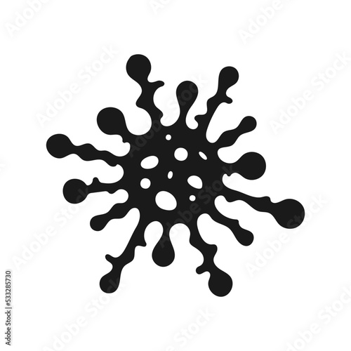 Black coronavirus icon. Covid-19 isolated on white background. Vector illustration