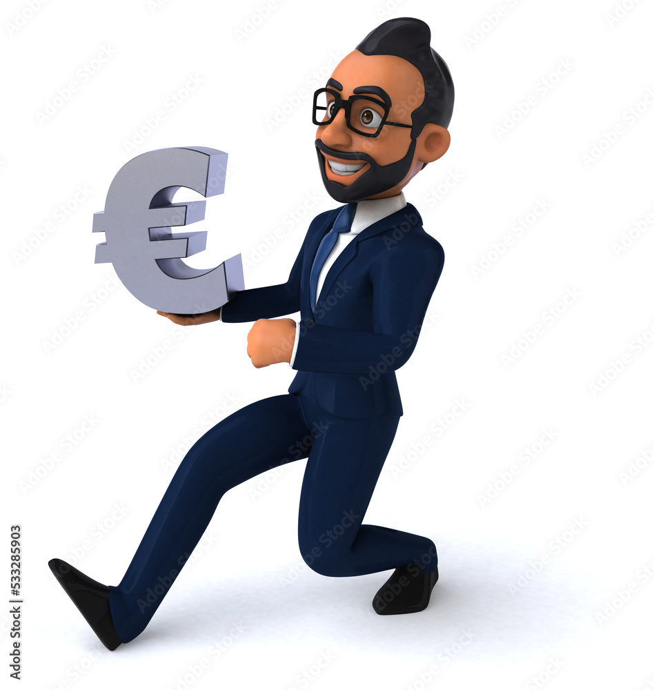 Fun 3D cartoon illustration of an indian businessman Fun 3D cartoon illustration of an indian businessman