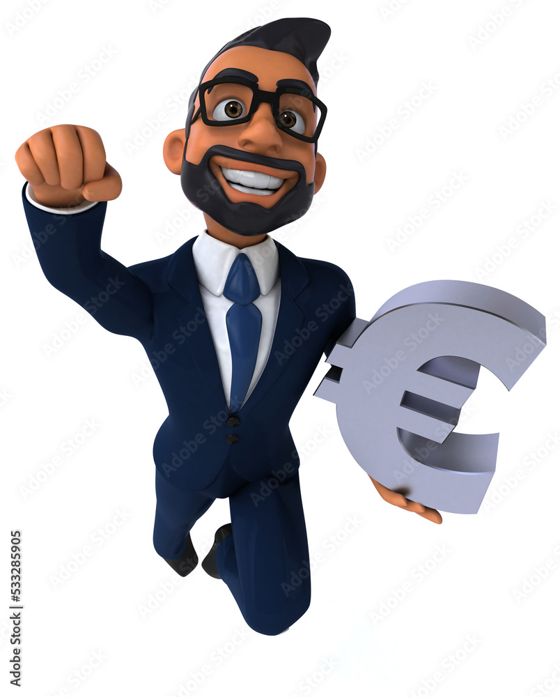Fun 3D cartoon illustration of an indian businessman Fun 3D cartoon illustration of an indian businessman