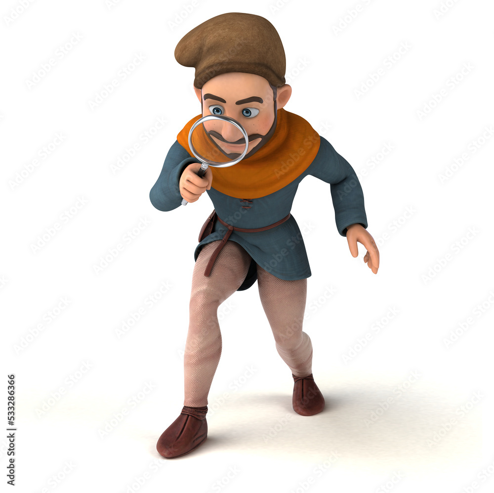 Fun 3D cartoon medieval man Fun 3D cartoon medieval man