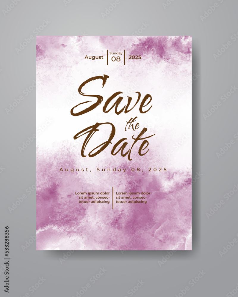 Save the date with watercolor background. Design for your invitation ...