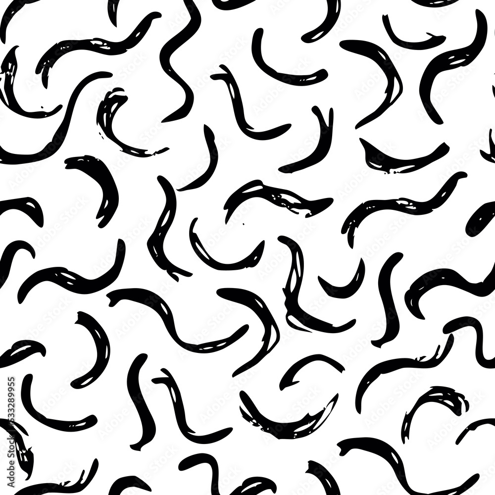 Vector Seamless Hand Drawn Scribble Pattern. Minimal Artistic Sketch Endless Print.