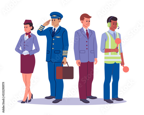 Airline workers vector illustration