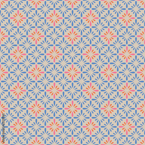 Modern geometric shapes motif seamless pattern