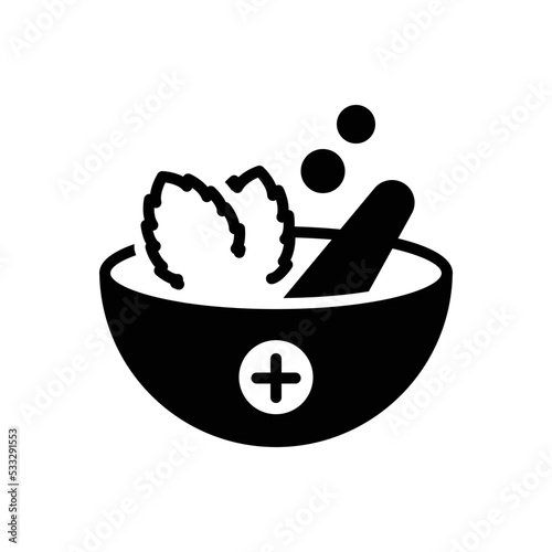 Black solid icon for remedies