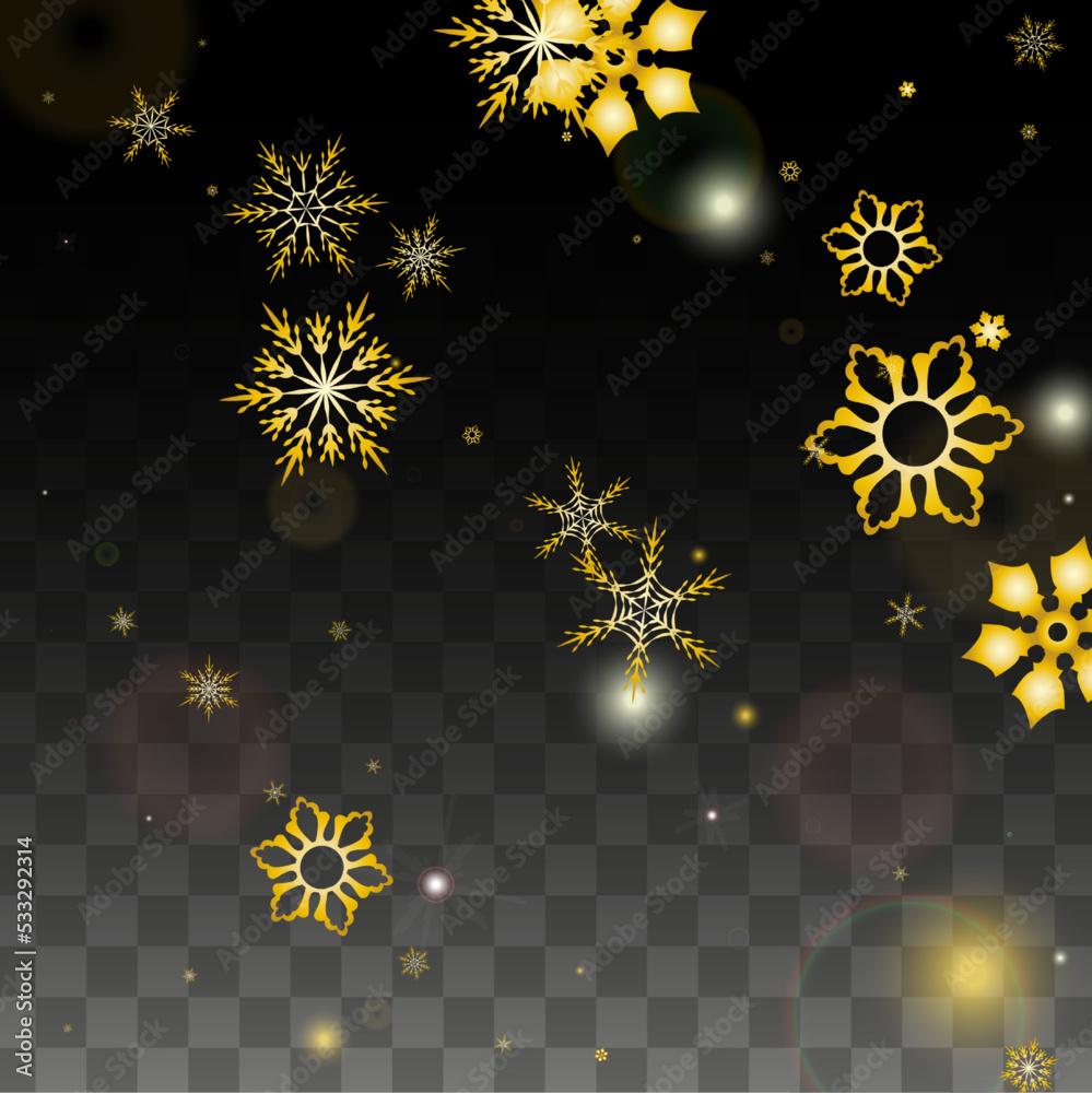 Christmas Vector Background with Gold Falling Snowflakes Isolated on ...