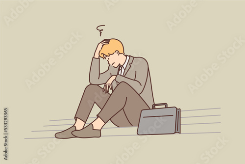 Unhappy businessman frustrated with failure 