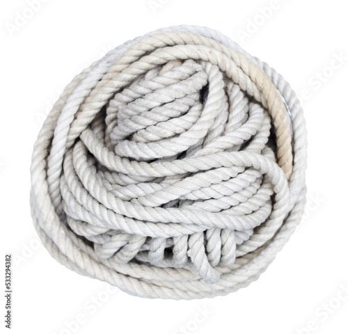 Ball of cotton twine on transparent background
