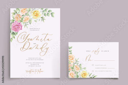 yellow rose border and frame background design card