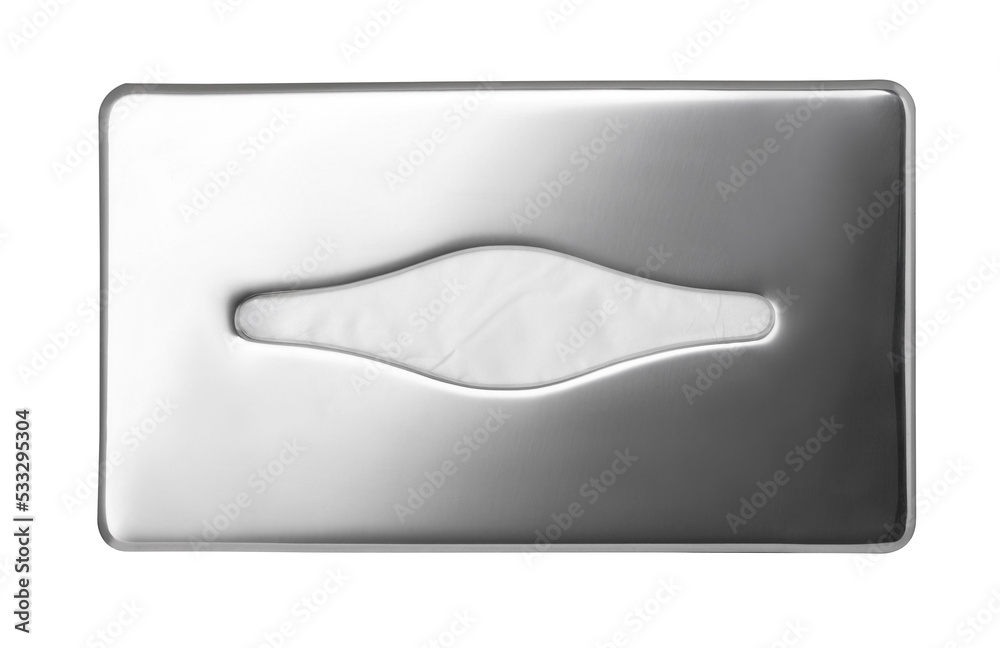 Top view tissue paper in a metal box Top view tissue paper in a metal box