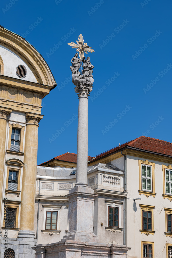 Holy Trinity Column In Ljubljana, Slovenia