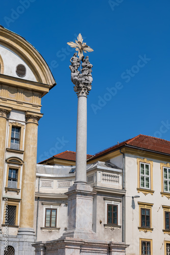Holy Trinity Column In Ljubljana, Slovenia