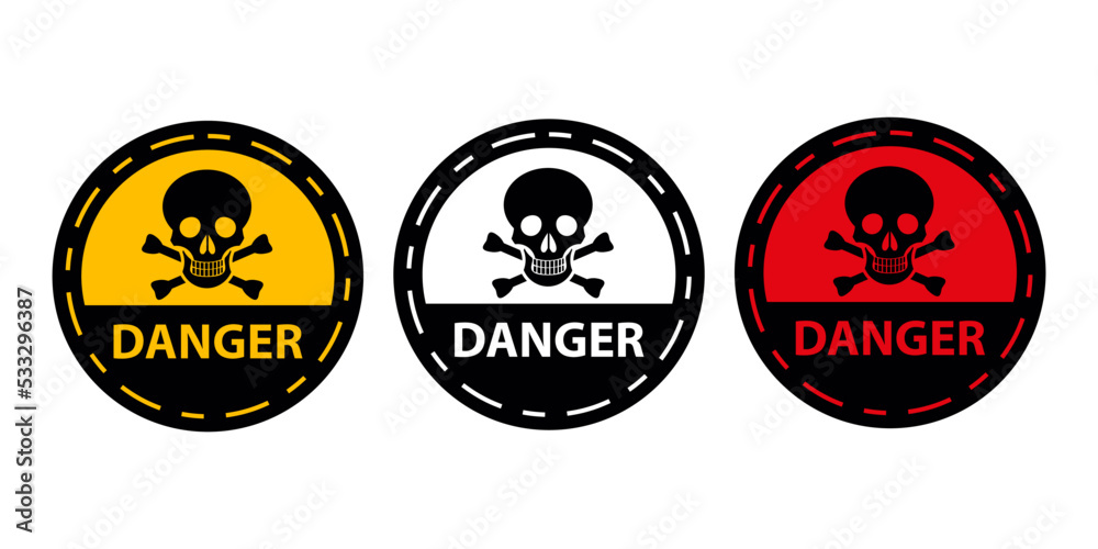 Danger symbols set vector flat illustration eps.10