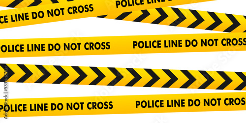 flat black yellow police line isolated