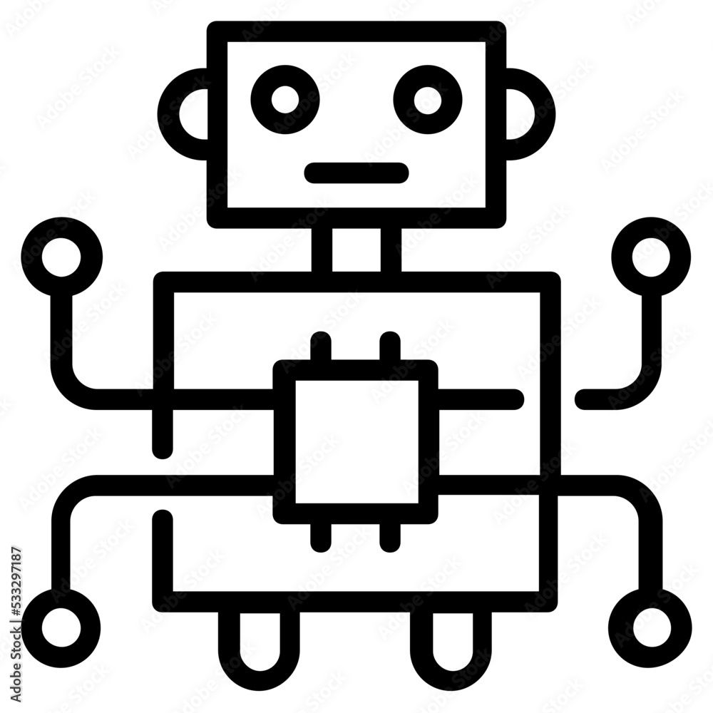 Premium line icon design of robot technology Premium line icon design of robot technology