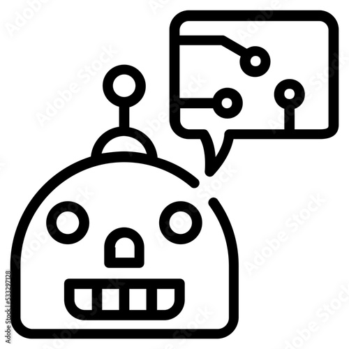 A premium outline icon of bot