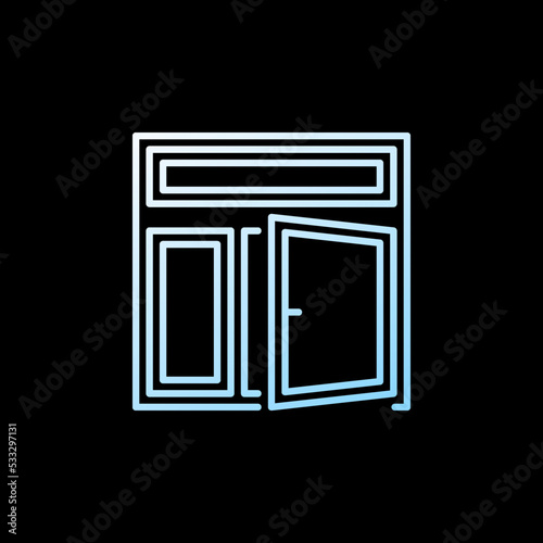 Open Window vector concept colorful icon in line style