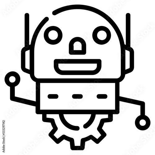 A premium outline icon of bot