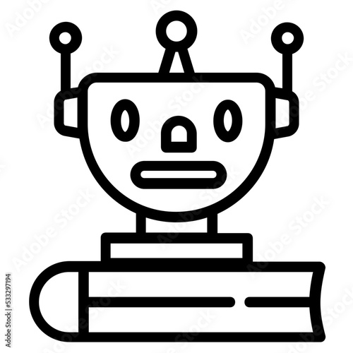 A premium outline icon of bot