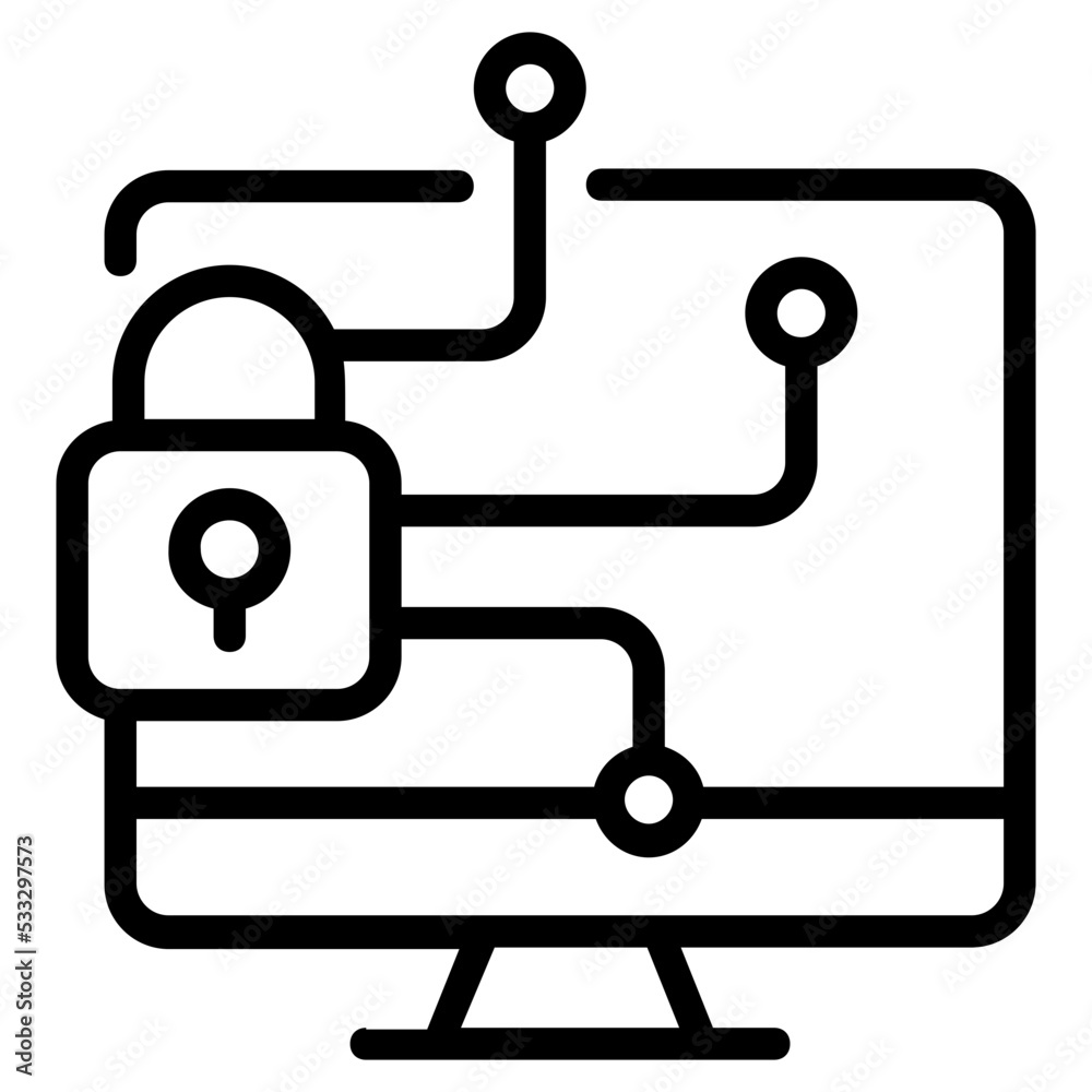 A well-designed line icon of digital security 