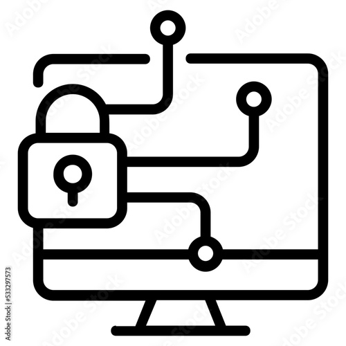 A well-designed line icon of digital security 