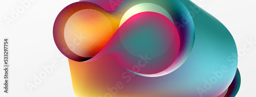 Fluid abstract background, round shapes and circle flowing design for wallpaper, banner, background or landing © antishock