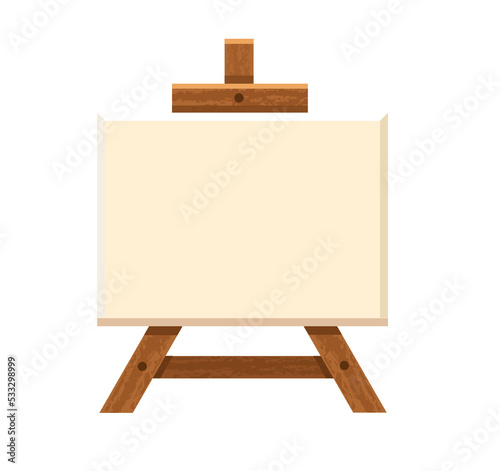Wooden easel with blank canvas