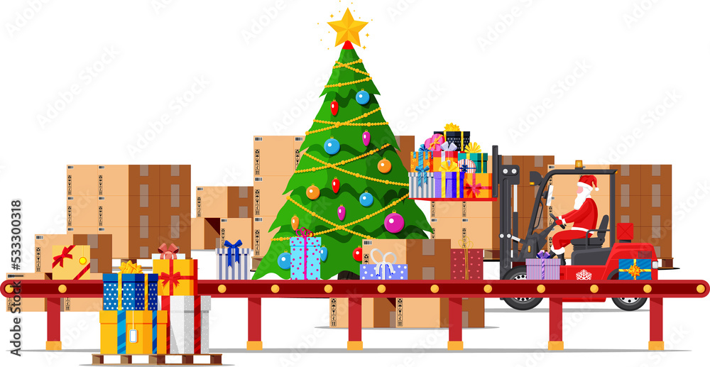 Christmas Factory Packs Gifts Boxes