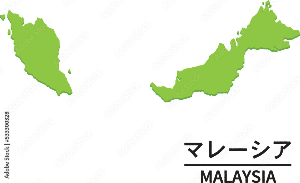 マレーシアの世界地図イラスト