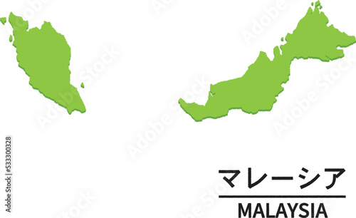 マレーシアの世界地図イラスト