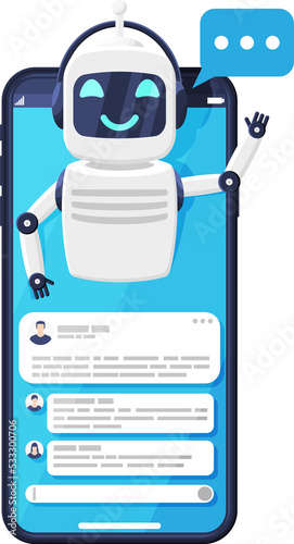 Obraz na płótnie Online Support Bot. Artificial Intelligence
