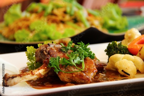 Delicious Lamb chop at italy restaurant
